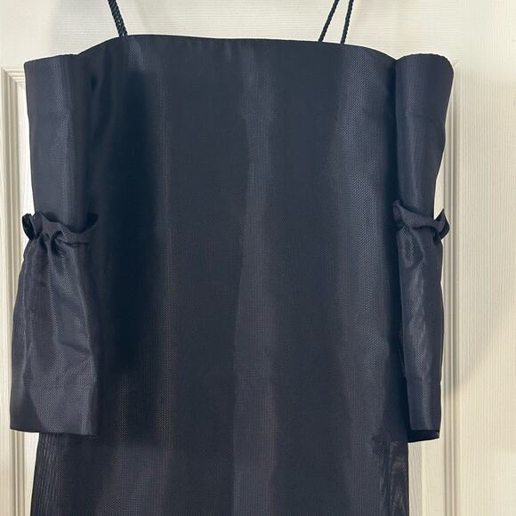 The Row Layered Midi Dress size 2 Black Puff Sleeves Ruffle SS14 RTW - Picture 8 of 16